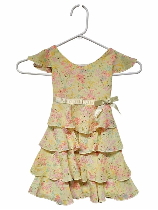 jazz kids Other - Jazz Kidd Yellow Floral Ruffle Dress with Satin Bow